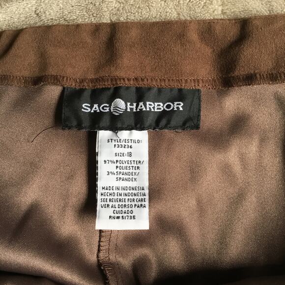 NEW Sag Harbor Velvet Feel Soft Faux Suede Pant and Jacket Set Sz 18 - Picture 7 of 8